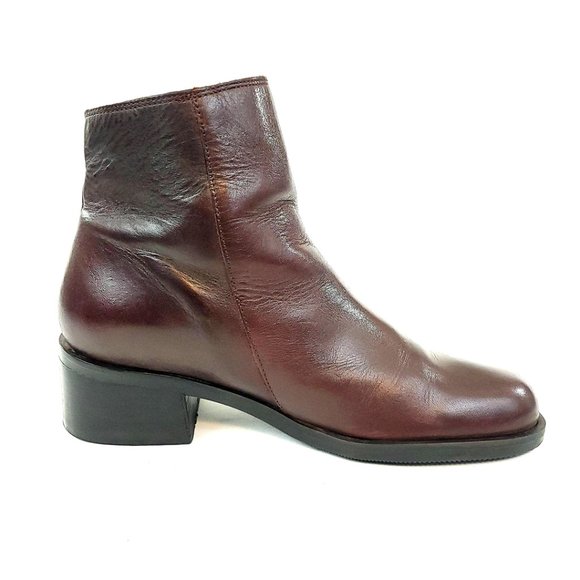 Naturalizer Brown Leather Ankle Boot Vintage 80s - Picture 9 of 13